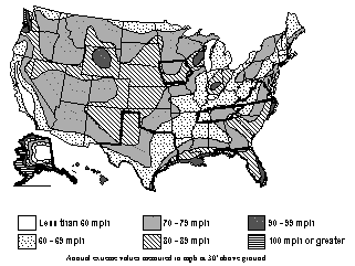 Map of US Wind Zones